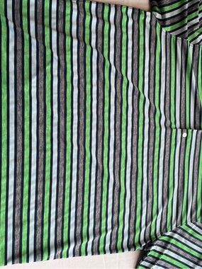FootJoy FJ ProDry Golf Polo Shirt Mens 2XL XXL Athletic Fit Striped Green Navy